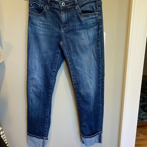 AG from Anthropologie cropped, cuff denim